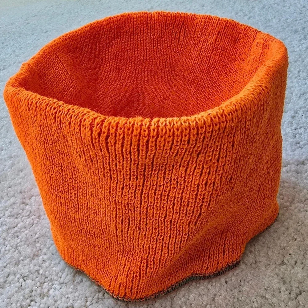 Blaze Orange Hunting Neck Warmer Gaiter Ear Band‎ 1980s Vintage